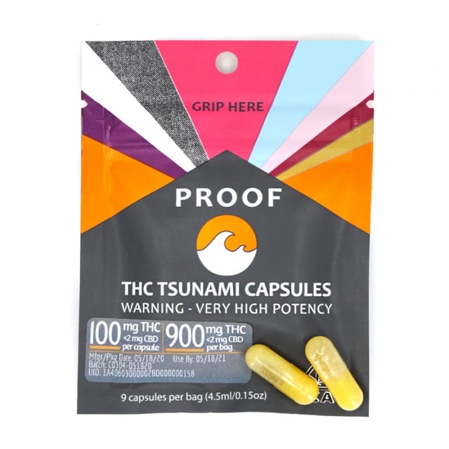 PROOF Tsunami Capsules 10 Pack 1000mg THC