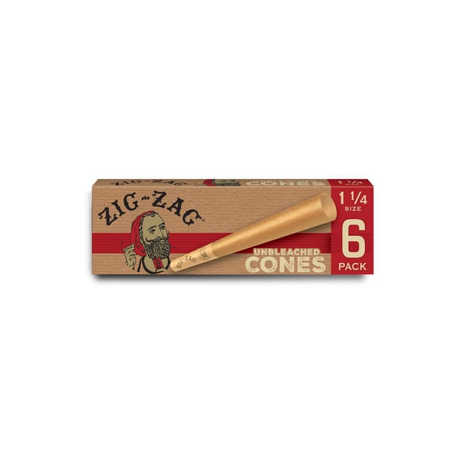 Zig Zag Unbleached Cones 1 1/4" 6Pk
