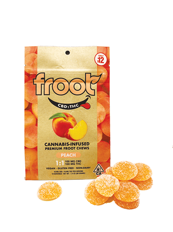 Froot Peach 1:1 CBD:THC Gummies - 10pk