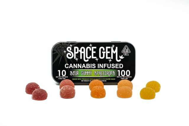 Sour Space Drops 100mg Rosin Gummies