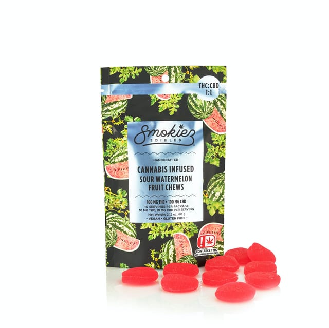 Sour Watermelon THC:CBD 1:1 | 100mg Gummies - SR - 3