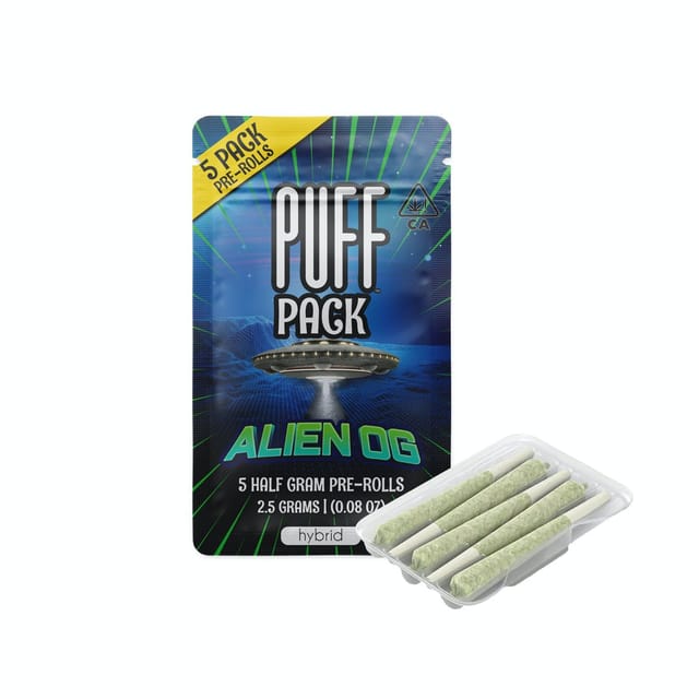 Alien OG - 2.5g 5 Preroll Pack - Hybrid Preroll Pack