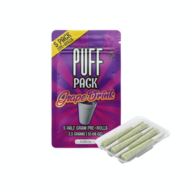 Grape Drink 2.5g 5-Preroll Pack - Preroll Pack Indica