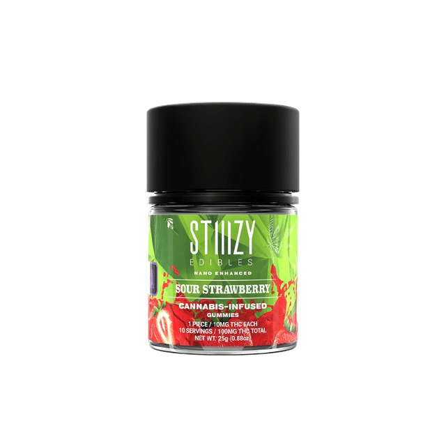 SOUR STRAWBERRY STIIIZY EDIBLES - 100MG GUMMIES