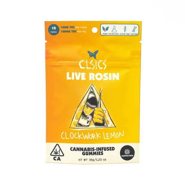 Clockwork Lemon | Live Rosin Gummies 100mg