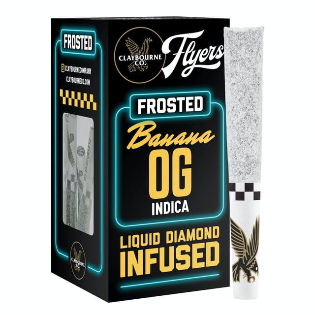 5pk Frosted Flyers: Banana OG (I) | Liquid Diamond Infused Pre-Rolls - 2.5g