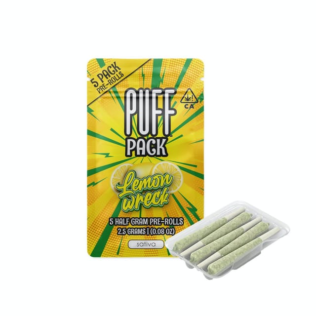 Lemon Wreck - 2.5g 5 Preroll Pack - Preroll Pack Sativa