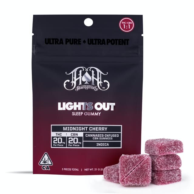 Heavy Hitters Gummies Lights Out THC/CBN - Sugar Free Cloudberry