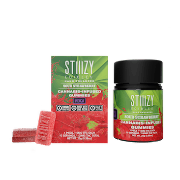 SOUR STRAWBERRY STIIIZY EDIBLES - 100MG GUMMIES
