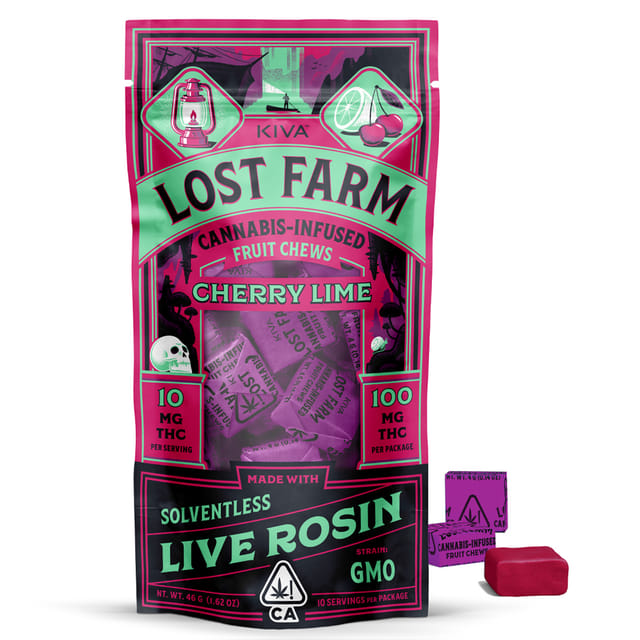 Cherry Lime (I) GMO Lost Farm Fruit Chews - GMO Cherry Lime