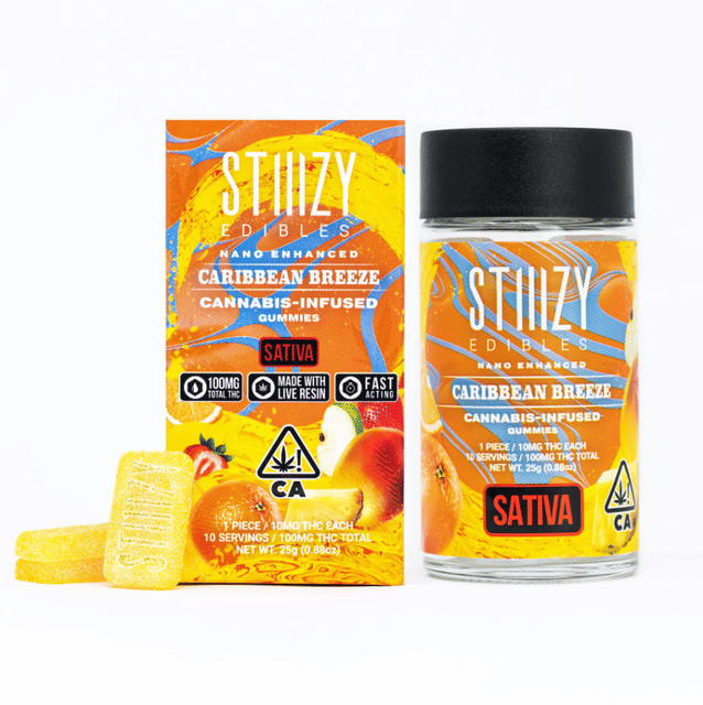 CARIBBEAN BREEZE STIIIZY EDIBLES - 100MG GUMMIES