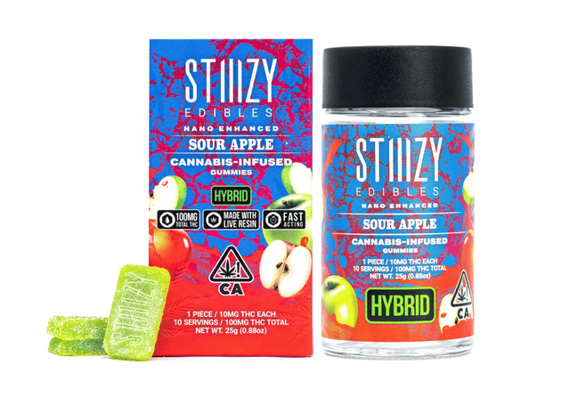 SOUR APPLE STIIIZY EDIBLES - 100MG GUMMIES