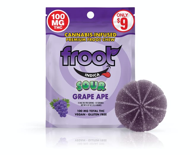 Sour Grape 100mg Single Gummy - 100mg Indica Gummy