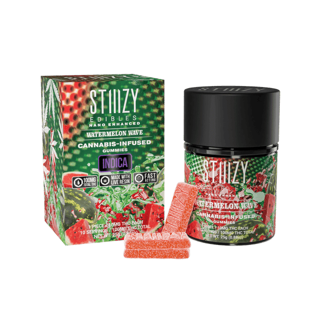 WATERMELON WAVE STIIIZY EDIBLES - 100MG GUMMIES