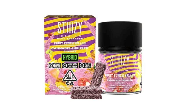 FRUIT PUNCH SPLASH STIIIZY EDIBLES - 100MG GUMMIES