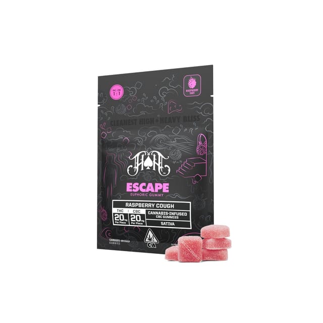 Escape Bliss Raspberry Cough Gummy 100mg