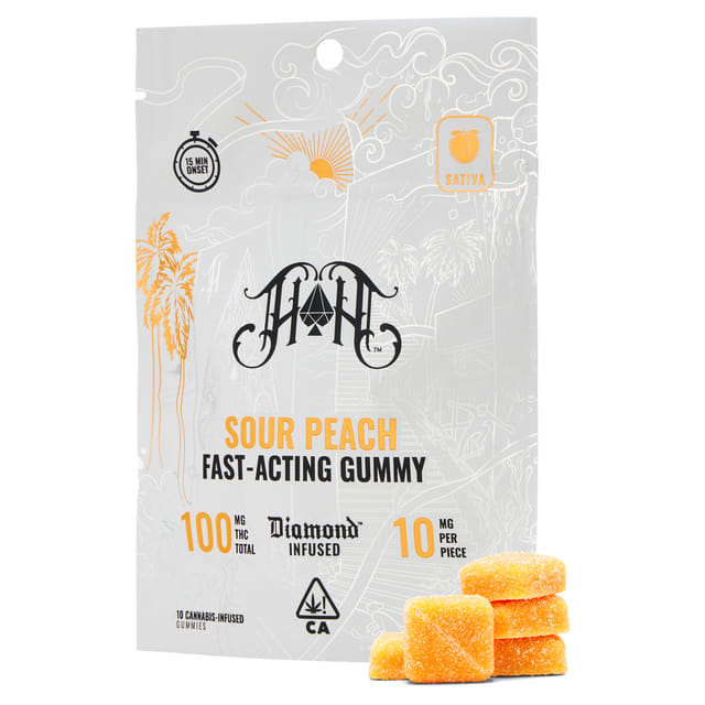 Sour Peach (S) Diamond Infused Gummies - 10pk - Sour Peach (S)