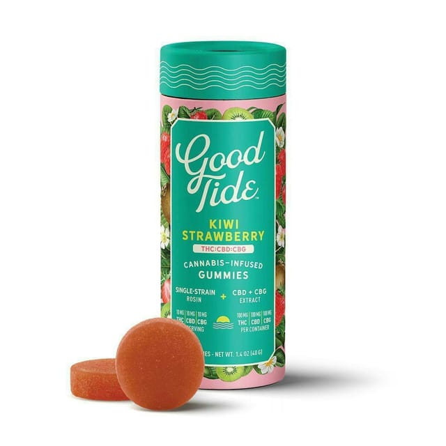 Good Tide: Kiwi Strawberry Solventless Hash Rosin Gummies | Refreshing | 1:1:1 THC:CBD:CBG - 300mg
