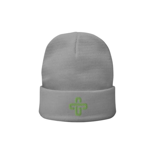 Embroidered Beanie - Gray