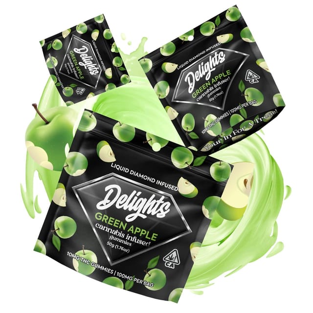 Green Apple Delights Gummies Liquid Diamond Infused