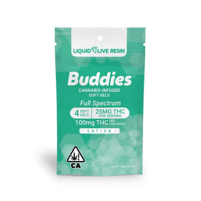 Buddies - Sativa 25mg Capsule 4pc - Buddies - Sativa 25mg Capsule 4pc
