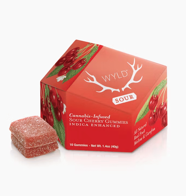 WYLD: Sour Cherry Indica Enhanced Gummies - 100mg