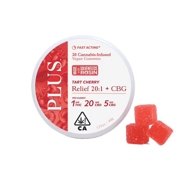 Relief - Tart Cherry - 20:5:1 CBD:CBG:THC Gummies - 20 Gummies