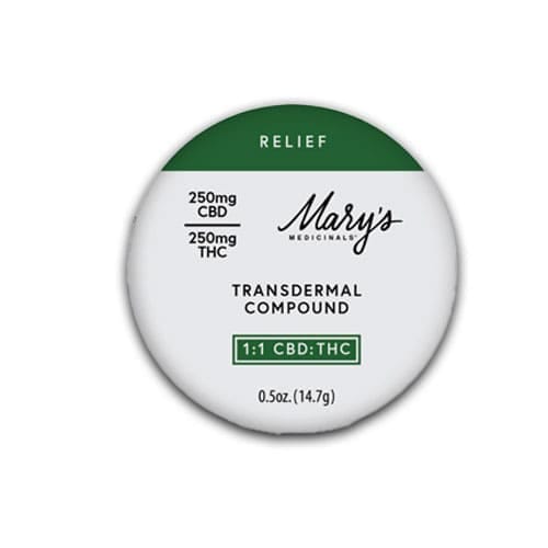 Mary's Medicinals - Relief Transdermal Compound 1:1 CBD:THC 0.5Oz - Mary's Medicinals - Relief Transdermal Compound 1:1 CBD:THC 0.5Oz