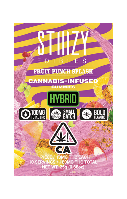 FRUIT PUNCH SPLASH STIIIZY EDIBLES - 100MG GUMMIES