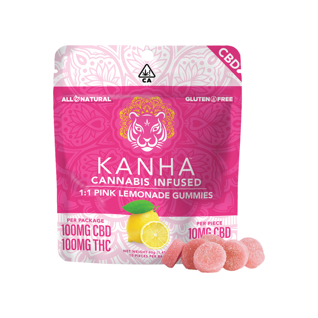 Pink Lemonade CBD Gummies 1:1 - 50mg THC + 50mg CBD