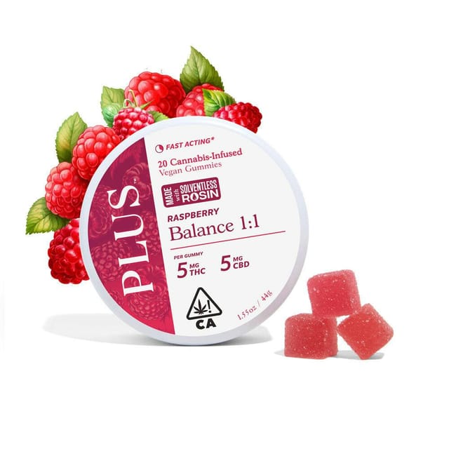Raspberry 1:1 (CBD:THC) Gummies - Raspberry 1:1