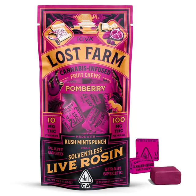 Pomberry Lost Farm Live Rosin Fruit Chews - Pomberry (Kush Mints Punch)
