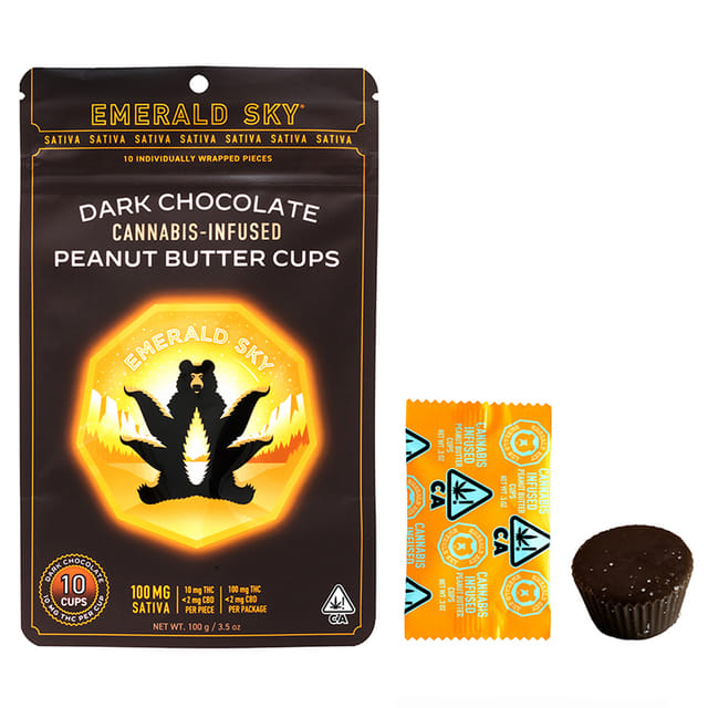 Sativa DARK Chocolate Peanut Butter Cups 10pk - Sativa Peanut Butter Cups