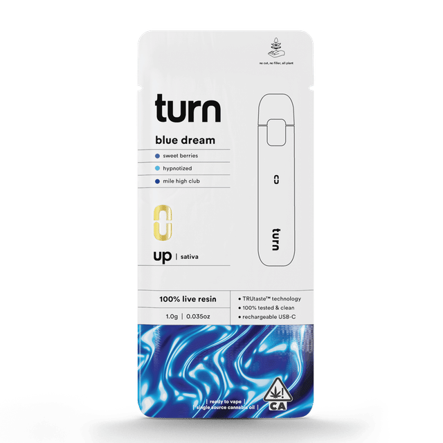 Turn - AIO Blue Dream Live Resin Disposable 1g - Turn - AIO Blue Dream Live Resin Disposable 1g