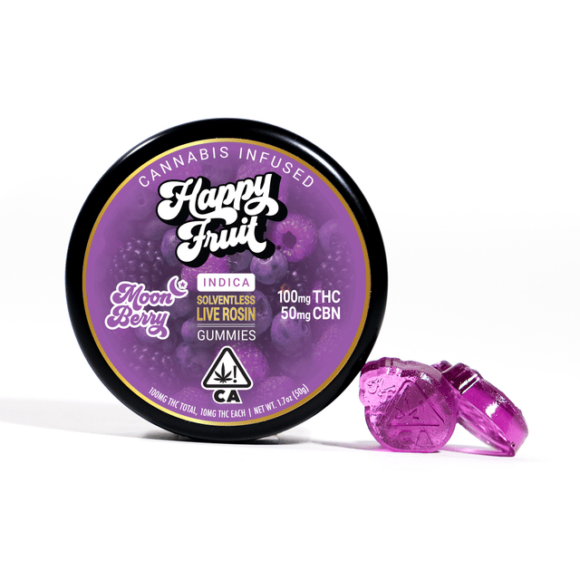 Happy Fruit - Moon Berry Rosin 2:1 THC:CBN Gummies - Happy Fruit - Moon Berry Rosin 2:1 THC:CBN Gummies