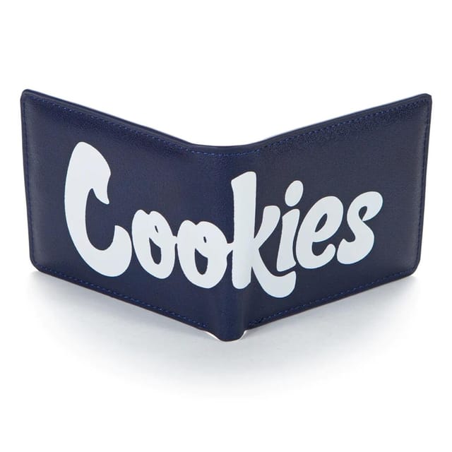 Cookies Textured Faux Leather Billfold Wallet (Navy) - Navy Wallet