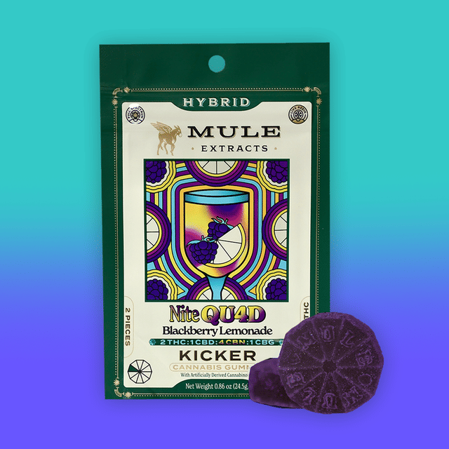 Blackberry Lemonade NightQuad 2pk Gummies THC:CBD:CBN:CBG (100mg)
