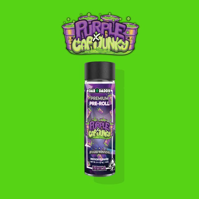 Purple x Cap Junky Pre-Rolls Dab Daddy® (4x1g) 4g Premium Indoor Flower