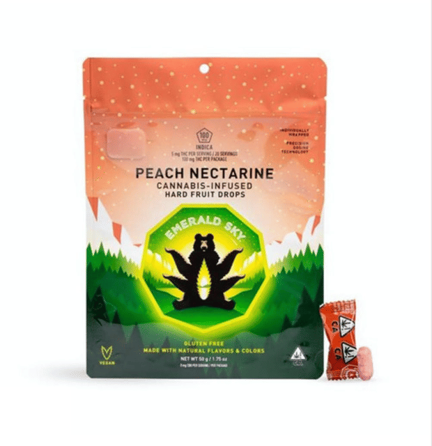Peach Nectarine - 100mg Hard Fruit Drops - Hard Candy - Indica