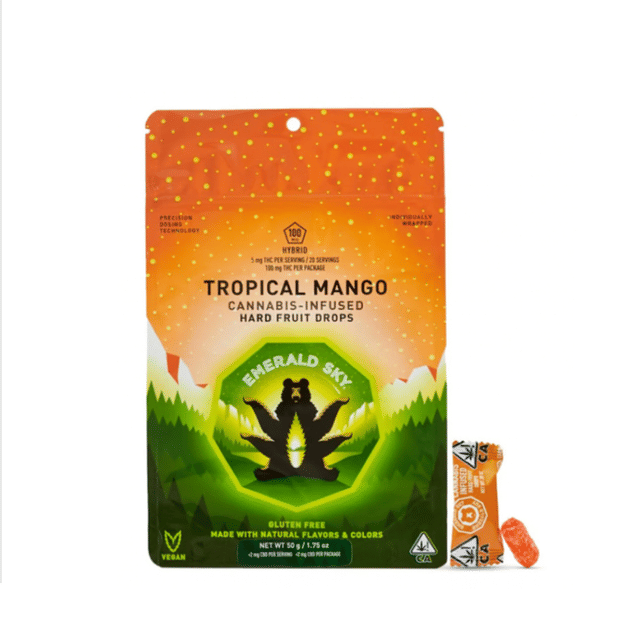 Tropical Mango - 100mg Hard Fruit Drops - Hard Candy - Hybrid