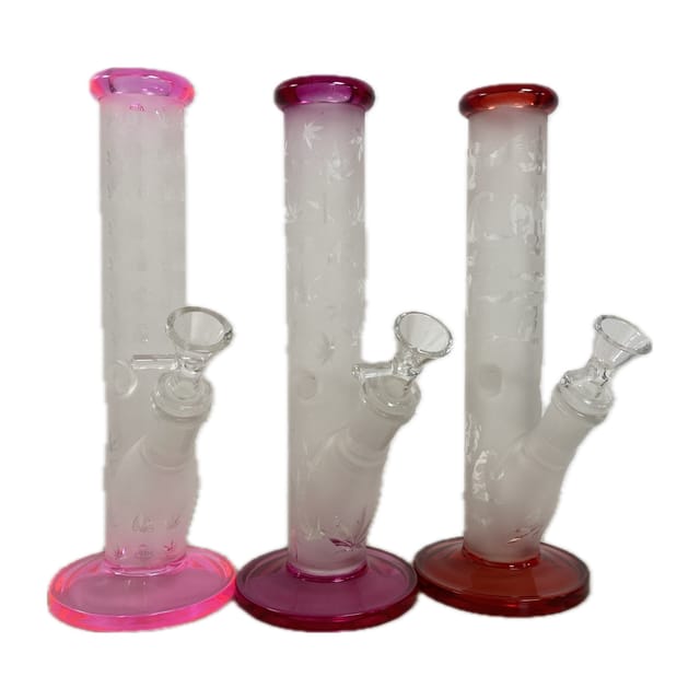 9.5" Fogged Glass Straight Bong - 14mm