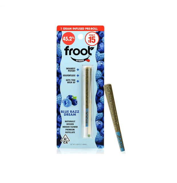 Blue Razz Dream - 1g Infused Preroll - 1g Infused PR - Hybrid