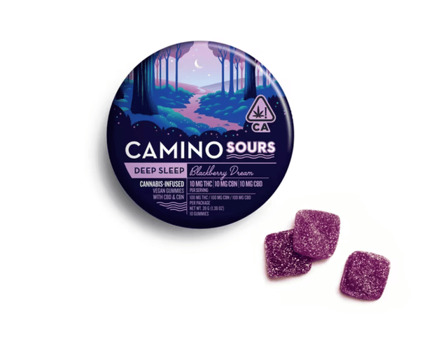 Deep Sleep 1:1:1 THC:CBD:CBN Sour Blackberry Camino Gummies