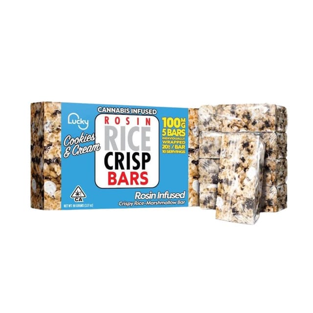 Cookies & Cream Rosin Crispy Rice Bar 100mg - Crispy Bar