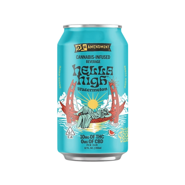 21st Amendment | Hella High Watermelon Beverage 12oz - 10mg