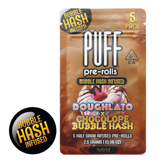 Puff Bubble Hash Infused Pre Roll 5 Pack - Doughlato x Chocolope