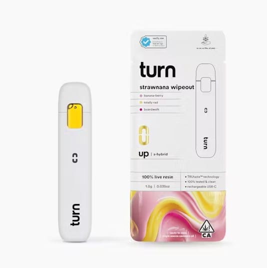 Turn - AIO Strawnana Wipeout Live Resin Disposable 1g - Turn - AIO Strawnana Wipeout Live Resin Disposable 1g