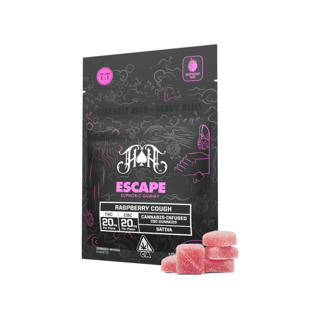 Escape | Raspberry Tart "Raspberry Cough" Euphoric THC:CBC Gummies - 100mg