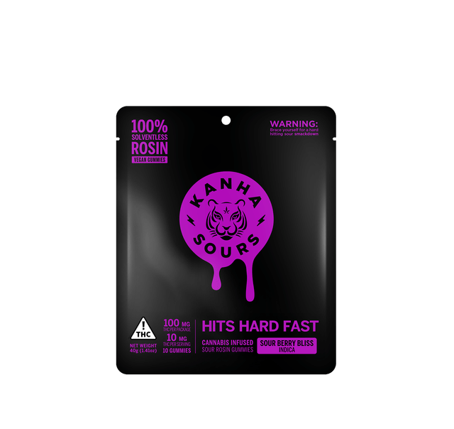 Solventless Rosin NANO Sour Berry Bliss - 100mg Gummies - Sour Berry Bliss Rosin 100mg (I)