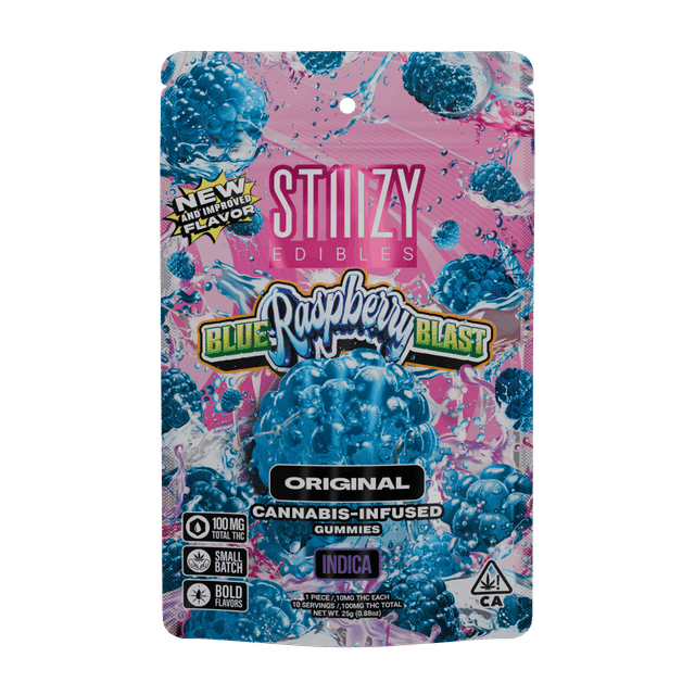 BLUE RASPBERRY BLAST STIIIZY EDIBLES - 100MG GUMMIES